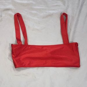 Love wave Red bandeau style bikini top size large